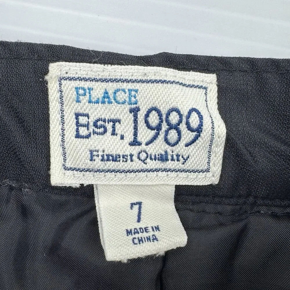 Childrens Place Snow Pants Kids 7 Black Adjustable Waist Athleisure Winter Ski